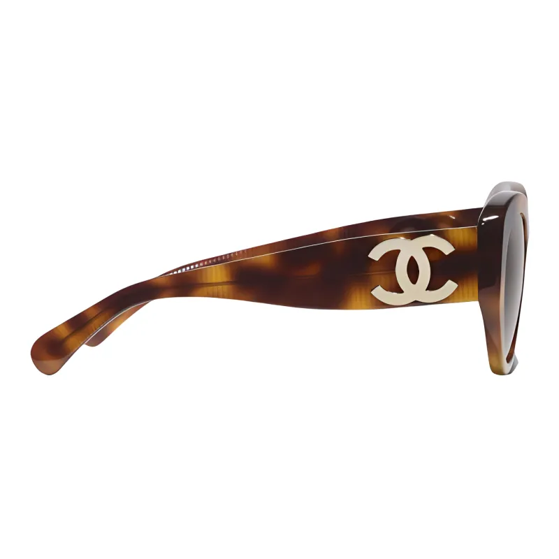 CHANEL Acetate Butterfly Sunglasses Women's Tortoiseshell-3
