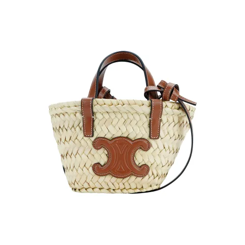 Bolso de mano Celine Luggage mini en cuero granulado amarillo