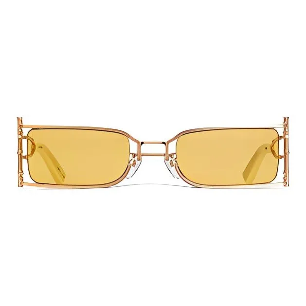 Feng Chen Wang Rectangular Sunglasses Unisex Gold-1
