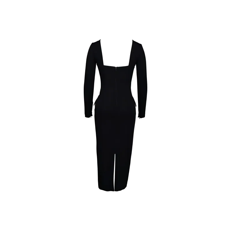 HOUSE OF CB Ella Long Sleeved Dress Women's BLACK/Black-4