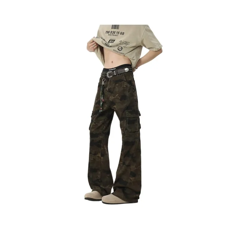 BEAR UNION Cargo Pants Unisex Green Camouflage-1