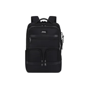 Jeep Composite Fabric Laptop Backpack Men's Black