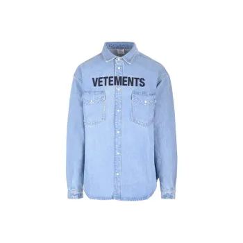 Vetements Shirts Men Blue
