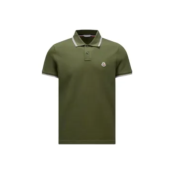 Moncler Logo Patch Polo Shirt Polo Shirt Men's Green