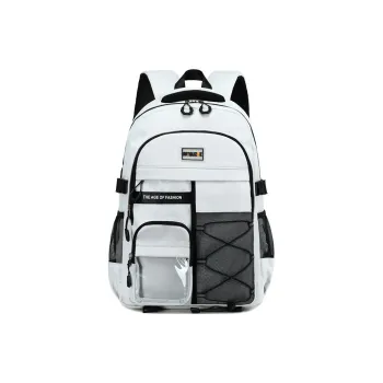 BUBM Polyester Backpack Unisex Gray/Ecru/Black/Red/Blue