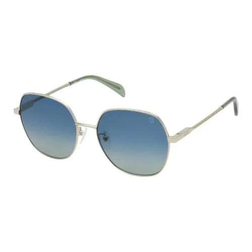 TAOSIXIONG Metal Irregular Shape Sunglasses Women's Gold