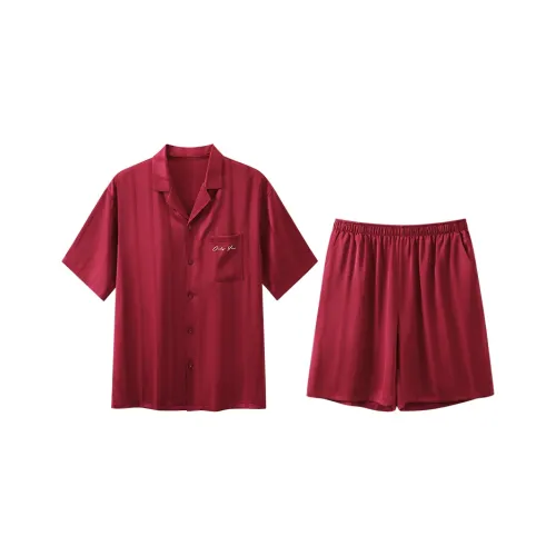 JINGYUN Pajama Set Men's Burgundy