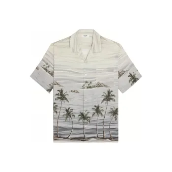 CELINE Hawaiian Shirt In Printed Viscose