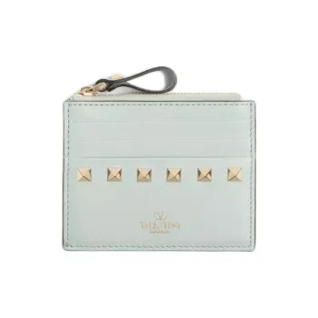 Valentino ROCKSTUD Calfskin Coin Purse Women's Space Gray