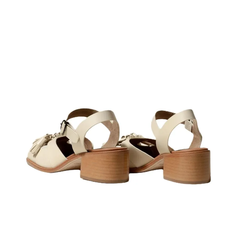 Hereu Boqueria One Strap Sandals 5cm Women's Ecru-2
