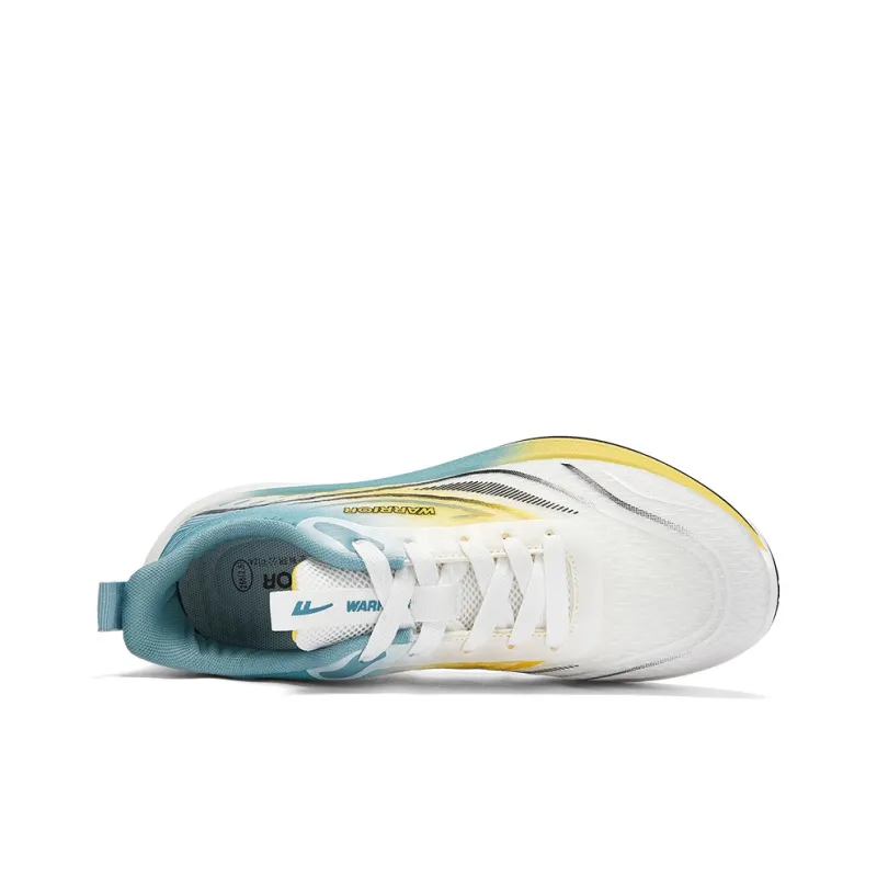 Warrior Slip Resistant And Breathable Low Top Marathon Running Shoes Men's White Blue Yellow-2