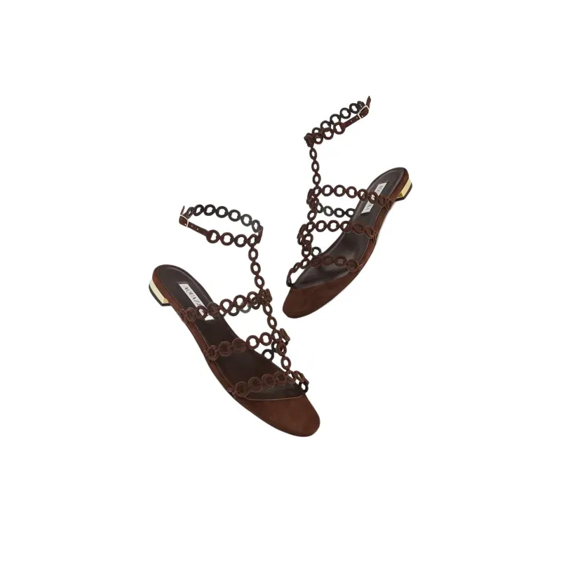 AQUAZZURA Infinity Chain Roman Sandals Women's Umber-3