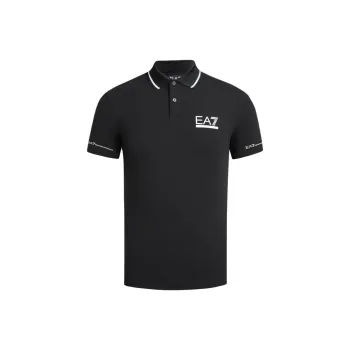 EMPORIO ARMANI EA7 SS24 Polo Shirt Men's Black