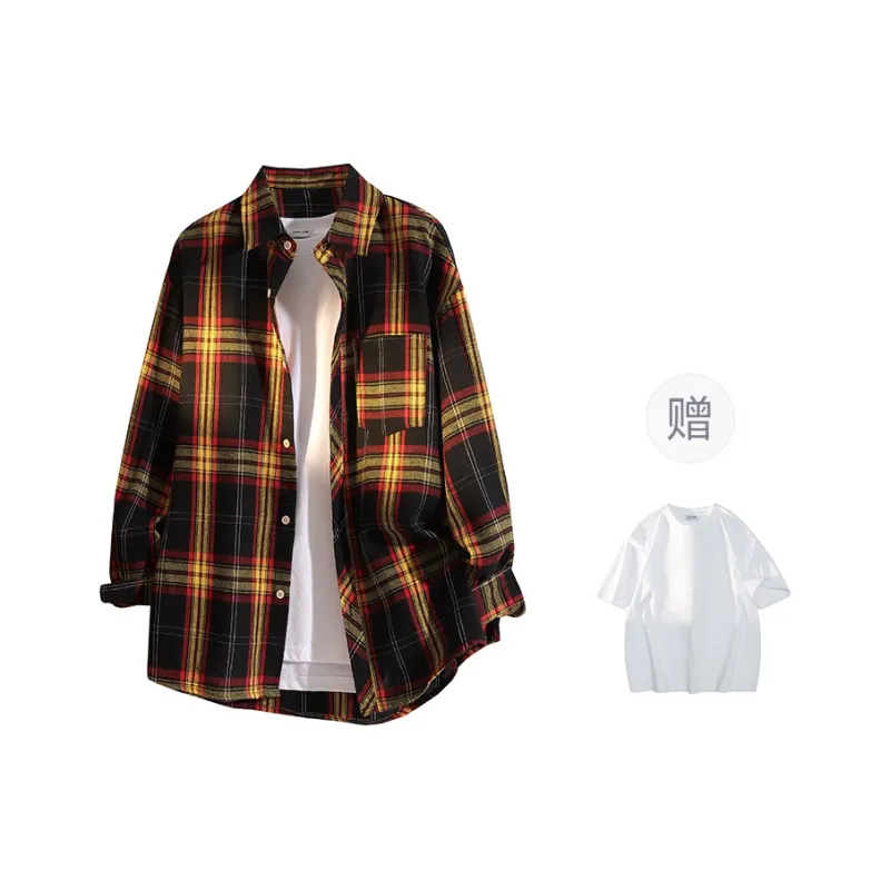 YOSICIL Shirt Unisex Yellow Plaid-15