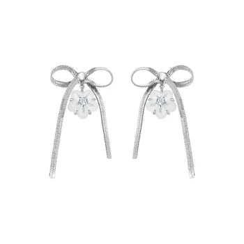 BOONEE ALUS White Gold Plated Copper Earrings Women's