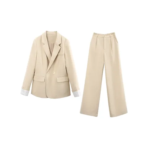 A Paradise For Awakening Casual Suit Women's Beige Yellow