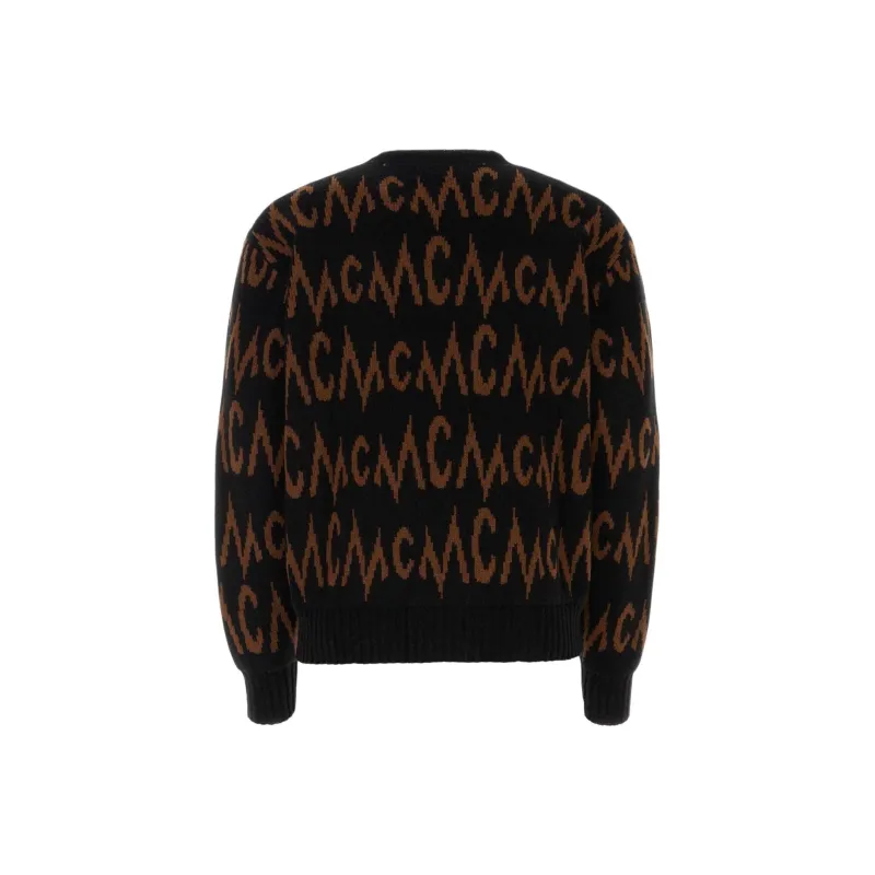 MCM Logo Intarsia Knitted Crewneck Jumper-1