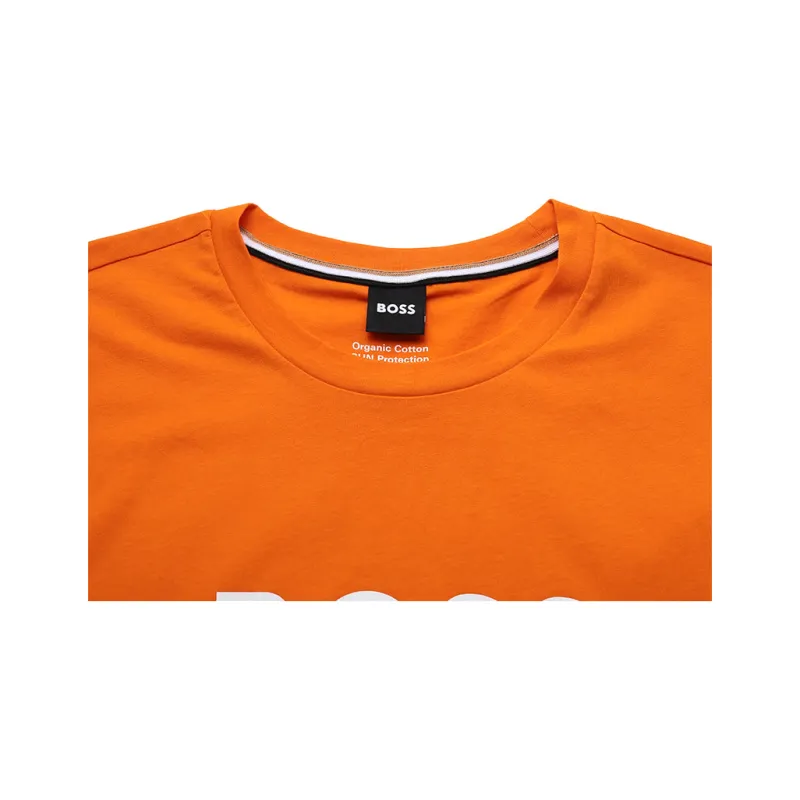 HUGO BOSS Crew Neck Short Sleeved T Shirts Men's Orange-4
