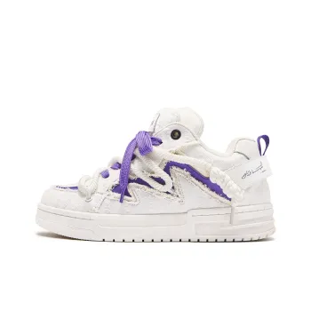 Chu Wood Slip Resistant Lightweight Height Increasing Low Top Skateboard Shoes Unisex Purple