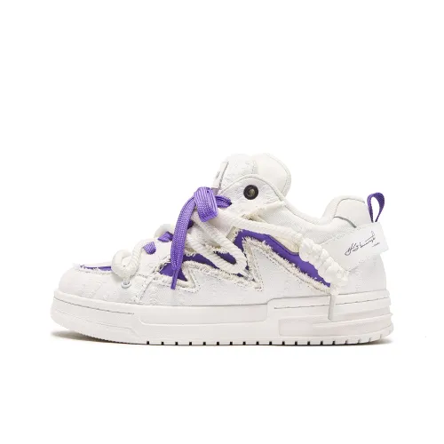 Chu Wood Slip Resistant Lightweight Height Increasing Low Top Skateboard Shoes Unisex Purple