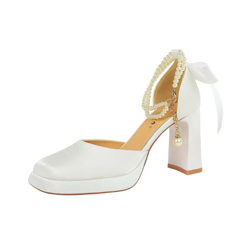 QITUMAUL Chunky Heel High Heels Women's-4