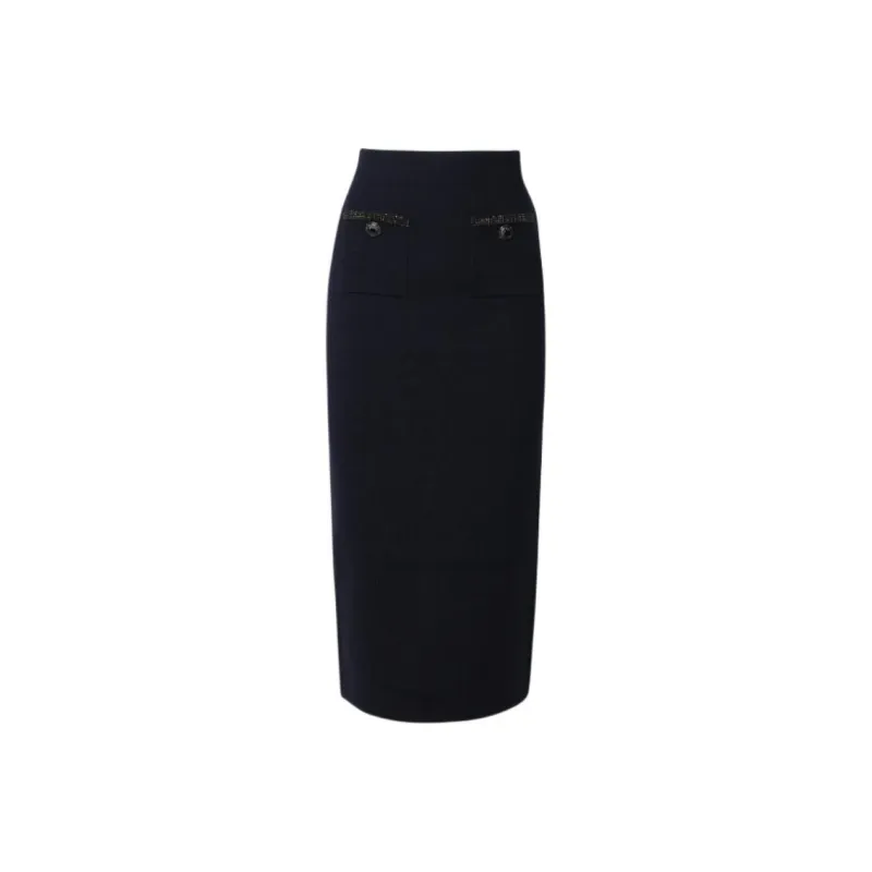 Self portrait Embellished Straight Midi Skirt-2