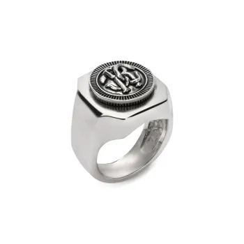 Roberto Cavalli Embossed Signet Ring