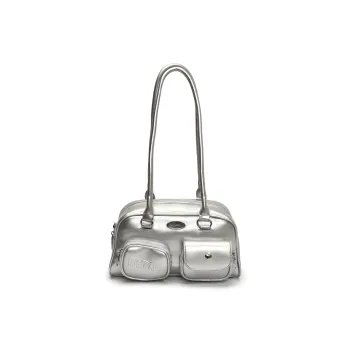 Single Warehouse PU Shoulder Bag Regular Women's Silver/Black/Blue