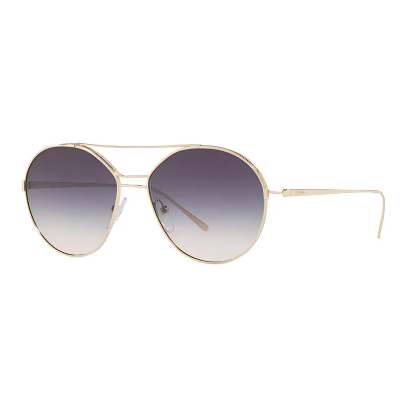 PRADA Metal Irregular Shape Sunglasses Unisex Gold-0