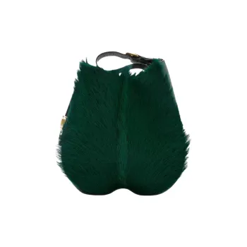 Burberry Goatskin Combined With Calfskin Handbag Shoulder Bag Women's Vine Green