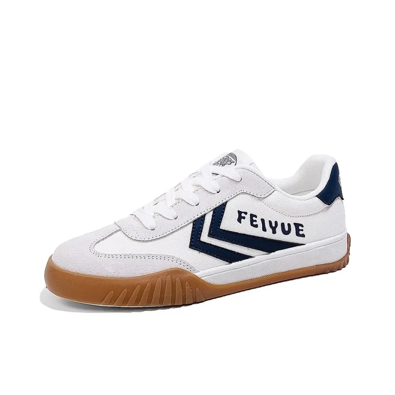 Feiyue Wear resistant And Lightweight Low Top Skateboard Shoes Unisex White Gray Dark Blue-1