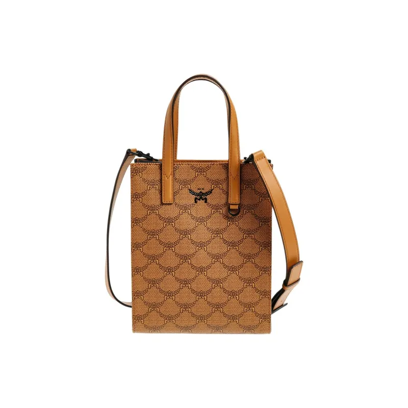 MCM Aren Artificial Leather Sheet Music Handbag Mini Women's Brown Cognac-0