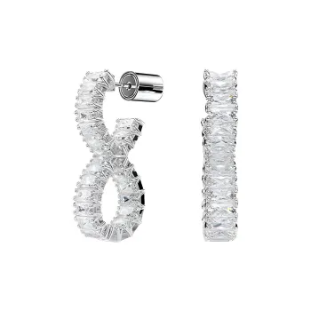 Swarovski Alloy Earrings Unisex Silver