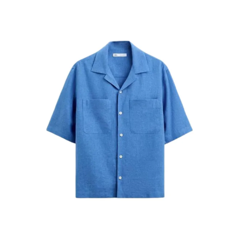 ZARA Shirts Men Dark Blue-0