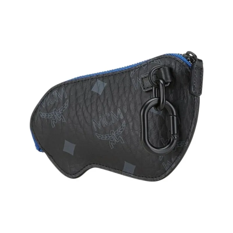MCM Visetos Nappa Leather Coin Purses Key Pouches Men's Black-2