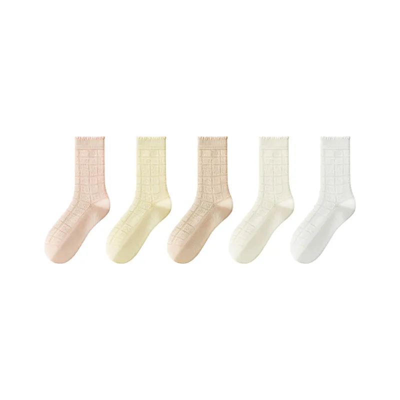 MIIOW Mid Calf Socks Women's 5 Pack-7