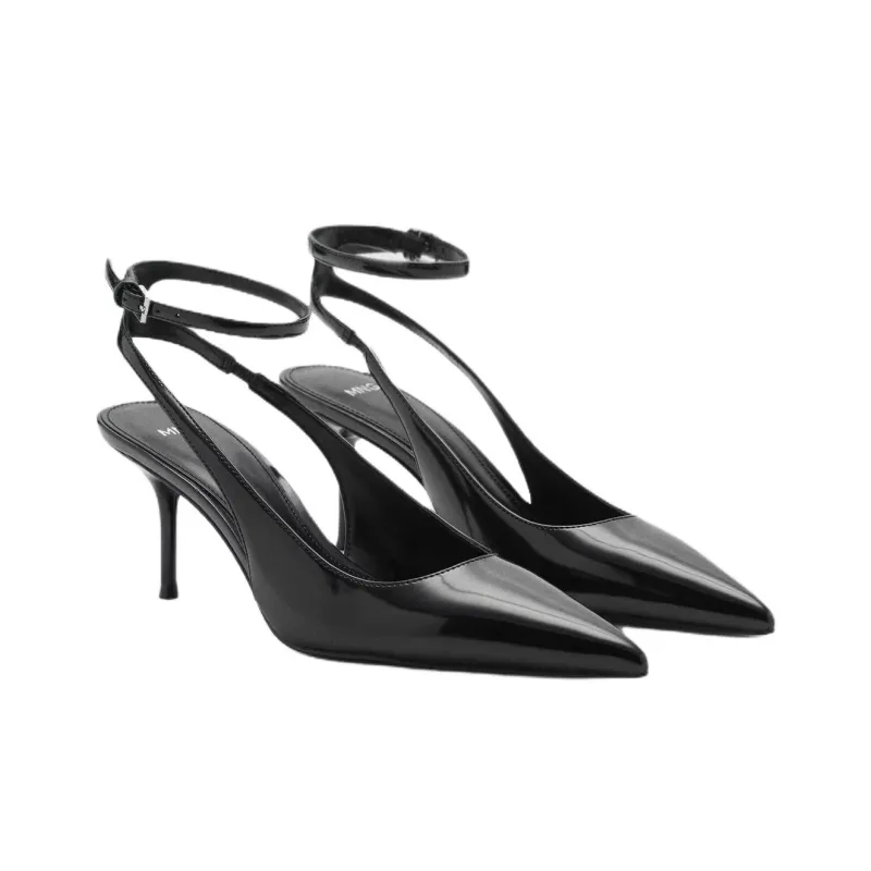 MANGO Party Slim Heel High Heels 7.5cm Women's Black-1