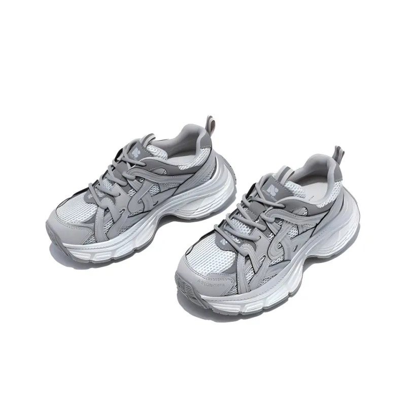 BARDILEV Cushioning, Slip Resistant, Breathable, Lightweight, Height Increasing Low Top Chunky Sneakers Women's-6
