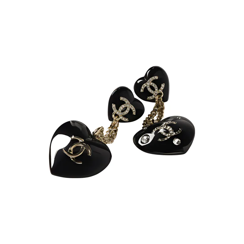 CHANEL Earrings Women's Black-1