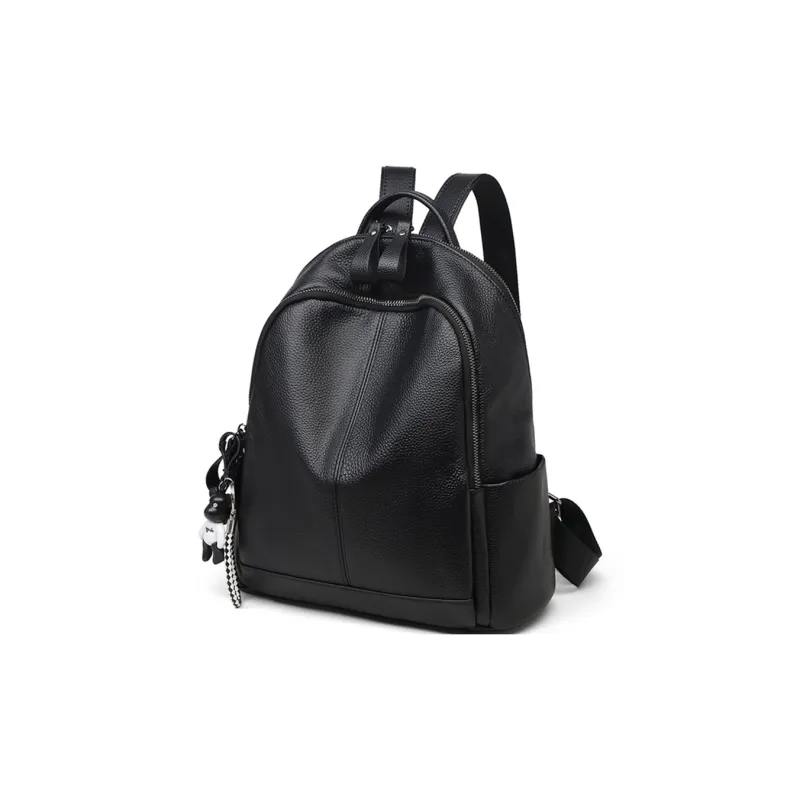 COMELY Cow Leather Mom Bag Travel Backpack Regular Women's Black-3