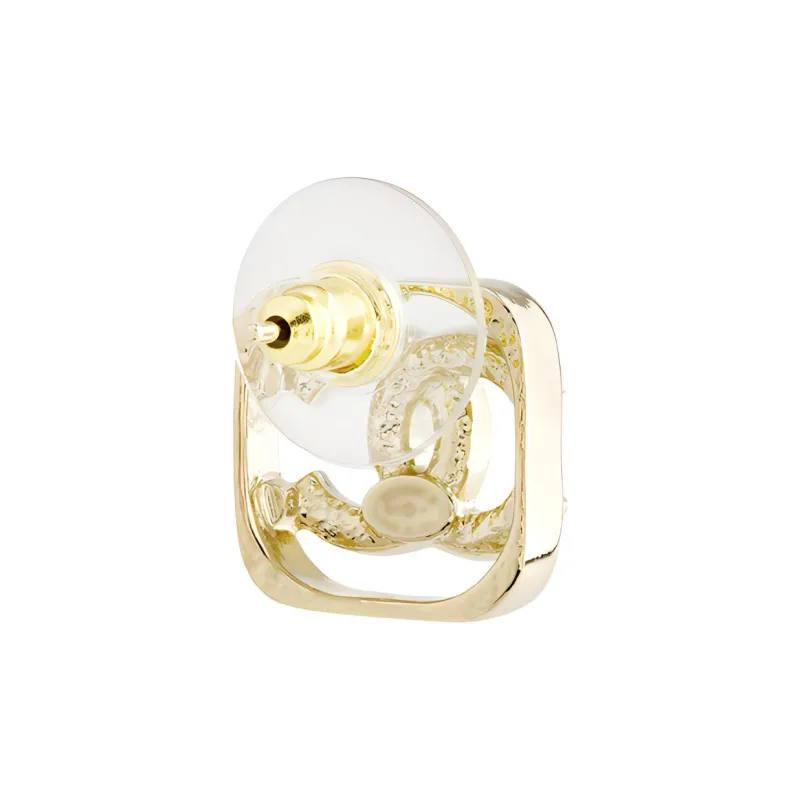 CHANEL Metal Stud Earrings Women's Gold-2
