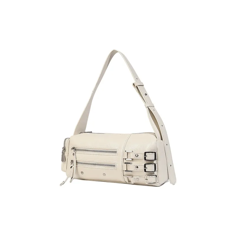 Vigno Synthetic Leather Shoulder Bag Women's Black/Red/Ecru-12
