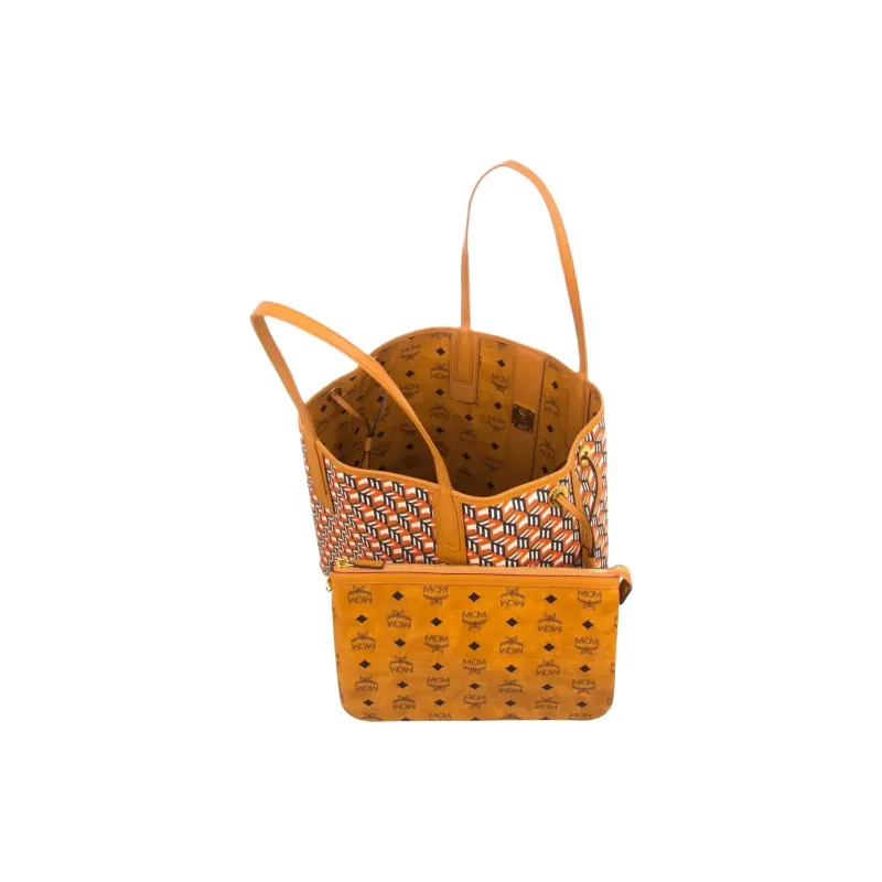 MCM Reversible Liz Shopper Medium Visetos Cognac-3
