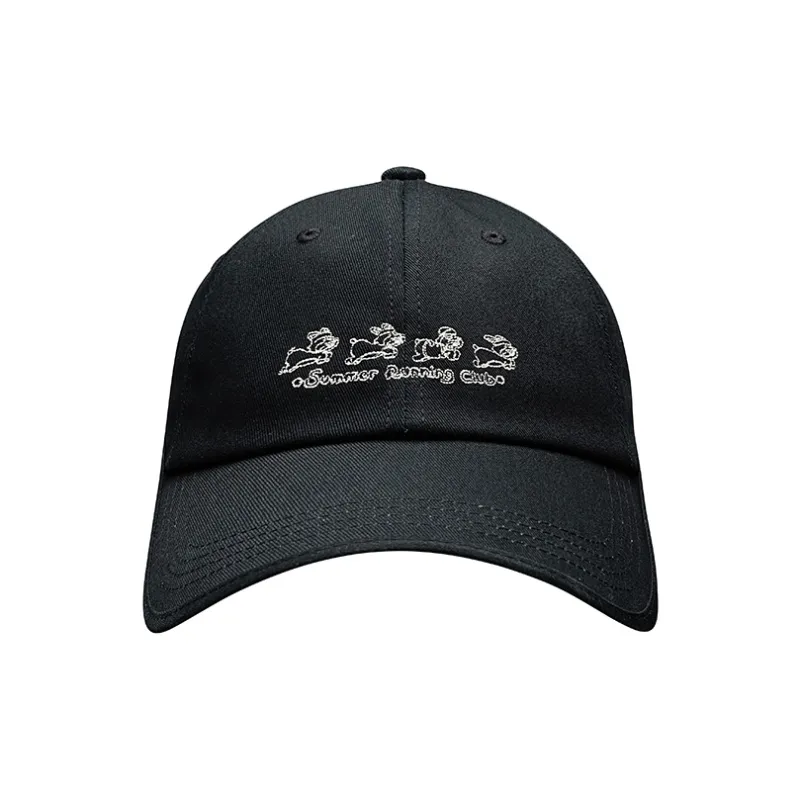 Anta Twill Cotton Fabric Baseball Caps Unisex Basic Black-1