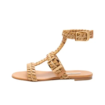 Casadei Colosseo Flat One Strap Sandals Women's Wheat