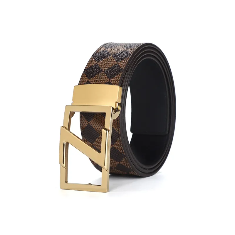 V.V.Brown Genuine Leather Belts Men's 3.8cm Tail Clip Style Plate Buckle Belt-9