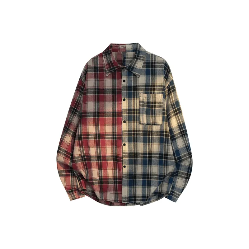 Poshbrain Shirt Unisex Yellow Green Plaid-3