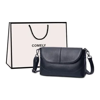 COMELY Cow Leather Shoulder Bag, Crossbody Bag Regular Women's Black