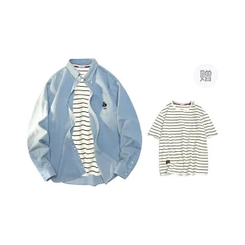 OGEK Shirt Unisex Light Blue Includes White Stripes Short Sleeved