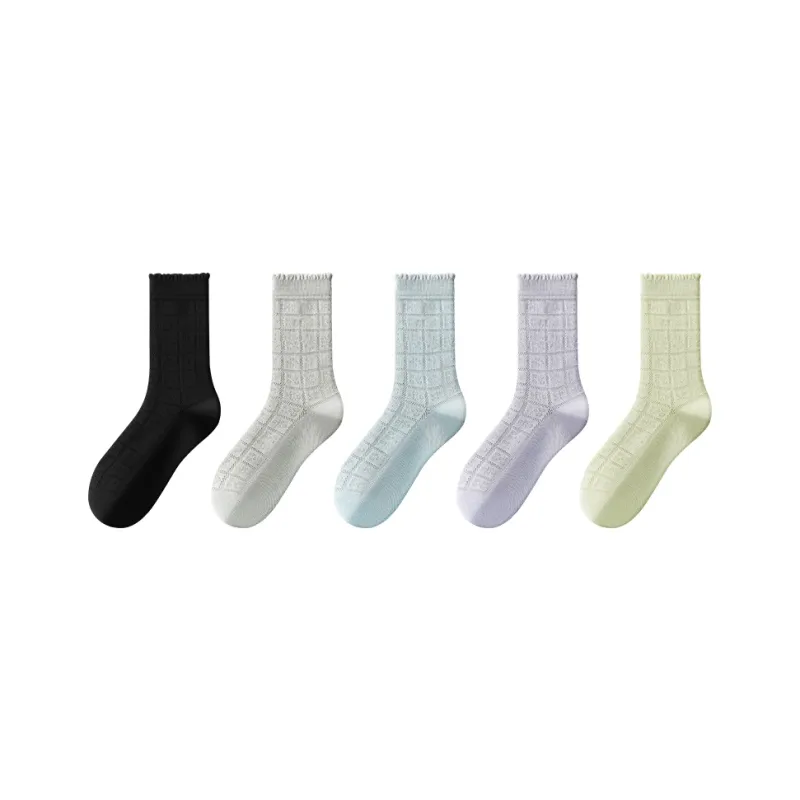 MIIOW Mid Calf Socks Women's 5 Pack-0